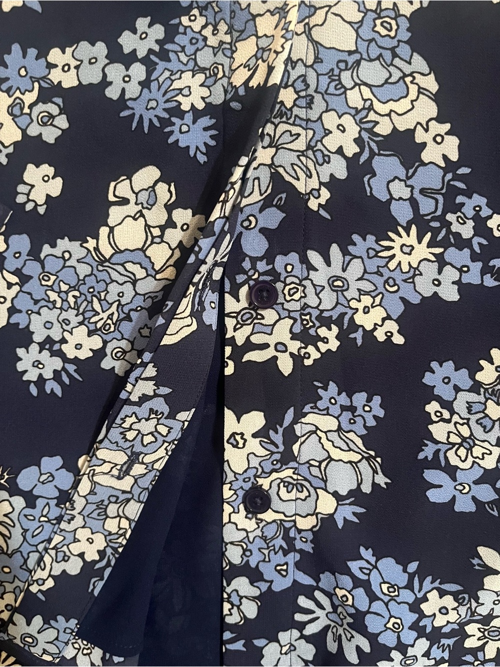 Michael Kors Navy Floral Tie-Neck Mini Dress - Picture 4 of 5